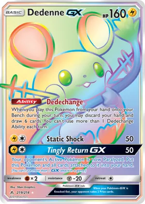 Dedenne-GX Pokémon Unbroken Bonds #219 Holo