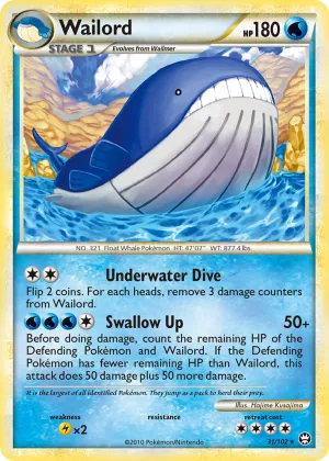 Wailord Pokémon HS—Triumphant #31 Reverse Holo
