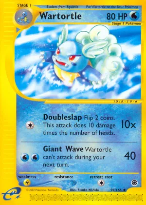Wartortle Pokémon Expedition Base Set #92 Reverse Holo