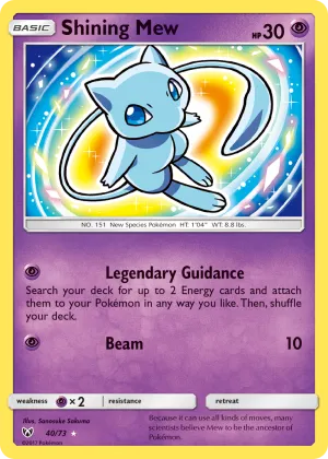 Shining Mew Pokémon Shining Legends #40 Holo