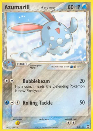 Azumarill δ Pokémon Delta Species #19 Reverse Holo