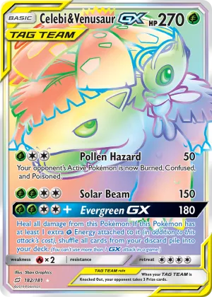 Celebi & Venusaur-GX Pokémon Team Up #182 Holo