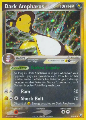 Dark Ampharos Pokémon Team Rocket Returns #2 Holo