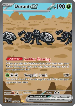 Durant ex Pokémon Surging Sparks #236 Holo