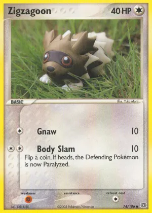 Zigzagoon Pokémon Emerald #74 Reverse Holo