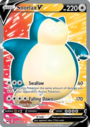 Snorlax V Pokémon Sword & Shield #197 Holo