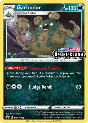 Garbodor Pokémon SWSH Black Star Promos #SWSH025 Holo