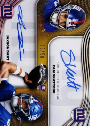 Cam Skattebo / Jaxson Dart 2025 Topps Chrome Dual Autographs Football #DA-SD
