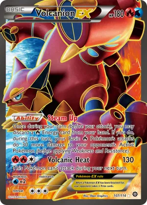 Volcanion-EX Pokémon Steam Siege #107 Holo