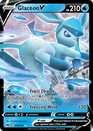 Glaceon V Pokémon Crown Zenith #38 Holo