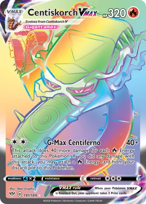 Centiskorch VMAX Pokémon Darkness Ablaze #191 Holo
