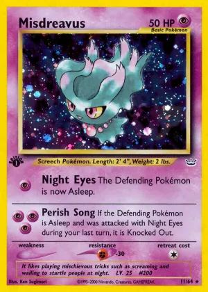 Misdreavus Pokémon Neo Revelation #11 Unlimited Holo