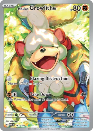 Hisuian Growlithe Pokémon Twilight Masquerade #181 Holo