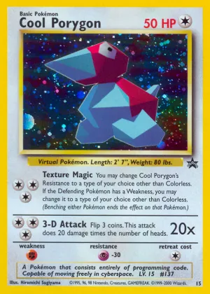 Cool Porygon Pokémon Wizards Black Star Promos #15 Holo