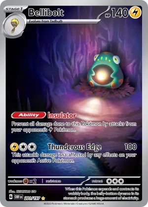 Bellibolt Pokémon Obsidian Flames #201 Holo