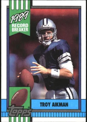 Troy Aikman 1990 Topps Record Breaker Football #3