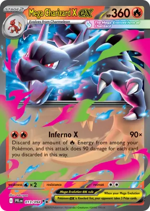 Mega Charizard X ex Pokémon Phantasmal Flames #13 Holo