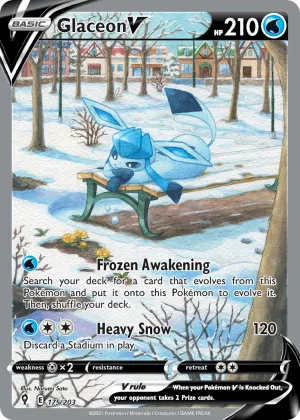 Glaceon V Pokémon Evolving Skies #175 Holo
