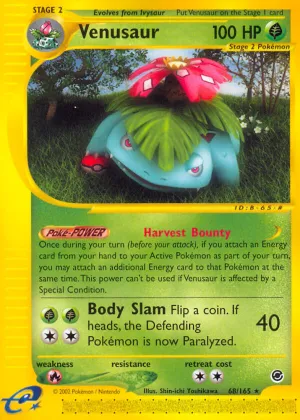 Venusaur Pokémon Expedition Base Set #68 Reverse Holo
