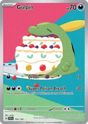 Gulpin Pokémon Stellar Crown #154 Holo