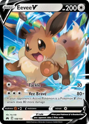 Eevee V Pokémon Crown Zenith #108 Holo