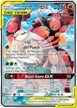Pheromosa & Buzzwole-GX Pokémon Unbroken Bonds #192 Holo