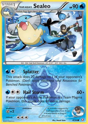 Team Aqua's Sealeo Pokémon Double Crisis #4 Reverse Holo