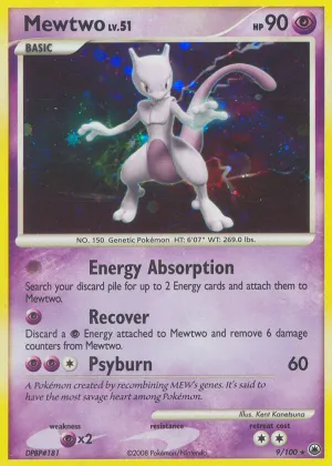 Mewtwo Pokémon Majestic Dawn #9 Holo