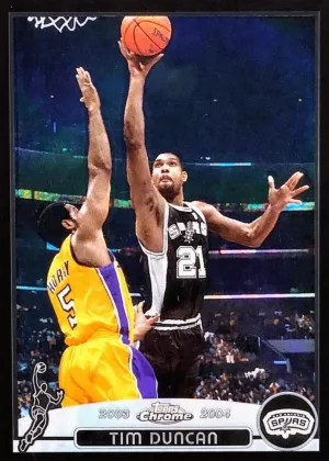 Tim Duncan 2003 Topps Chrome Basketball Black Refractor #21