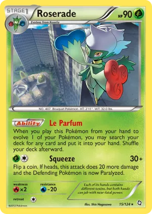 Roserade Pokémon Dragons Exalted #15 Reverse Holo
