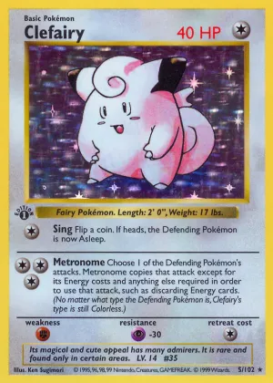 Clefairy Pokémon Base #5 Holo