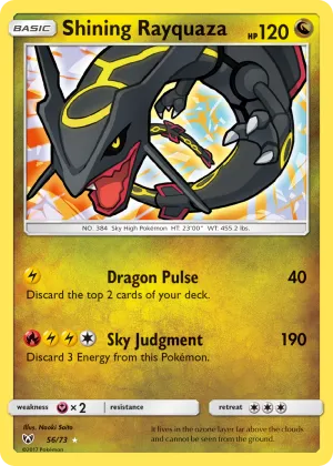 Shining Rayquaza Pokémon Shining Legends #56 Holo