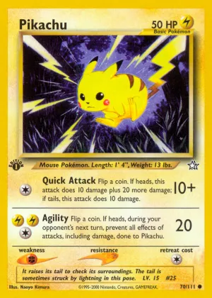 Pikachu Pokémon Neo Genesis #70 1st Edition