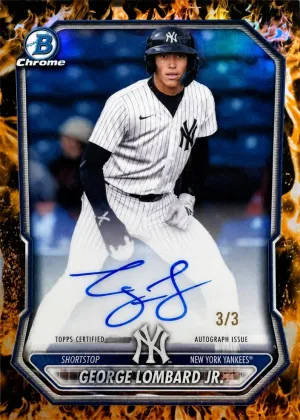 George Lombard Jr. 2026 Bowman Chrome Prospects Autographs Baseball Firefractor #CPA-GL