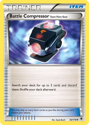 Battle Compressor Team Flare Gear Pokémon Phantom Forces #92 Reverse Holo