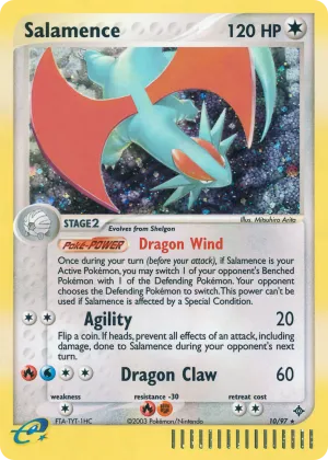Salamence Pokémon Dragon #10 Reverse Holo