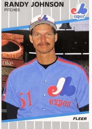 Randy Johnson 1989 Fleer Glossy Baseball Ad Blacked Out #381