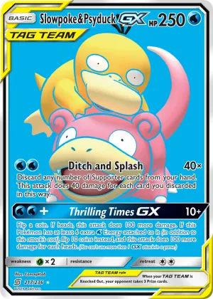 Slowpoke & Psyduck-GX Pokémon Unified Minds #217 Holo