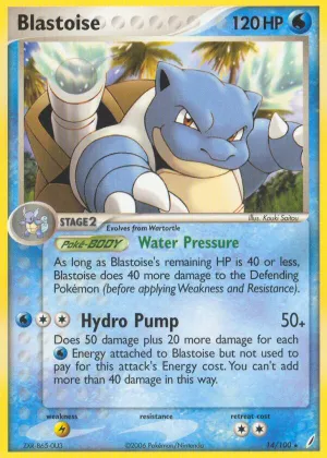 Blastoise Pokémon Crystal Guardians #14 Reverse Holo