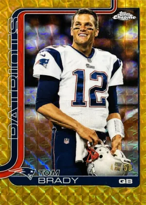 Tom Brady 2025 Topps Chrome Image Variation Football Gold Geometric Refractor #401