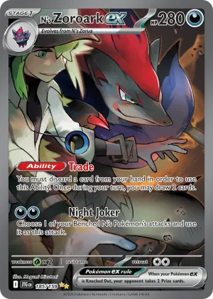 N's Zoroark ex Pokémon Journey Together #185 Holo