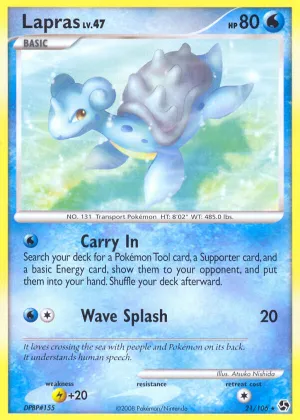 Lapras Pokémon Great Encounters #21 Reverse Holo
