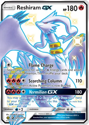 Reshiram-GX Pokémon Hidden Fates Shiny Vault #SV51 Holo