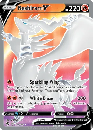 Reshiram V Pokémon Silver Tempest #172 Holo