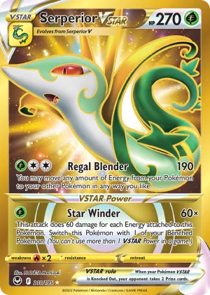 Serperior VSTAR Pokémon Silver Tempest #210 Holo