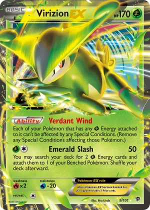 Virizion-EX Pokémon Plasma Blast #9 Holo