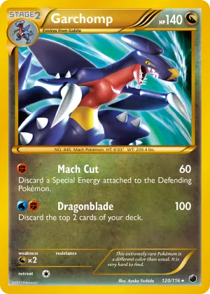 Garchomp Pokémon Plasma Freeze #120 Holo