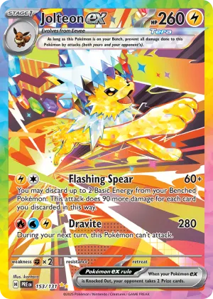 Jolteon ex Pokémon Prismatic Evolutions #153 Holo
