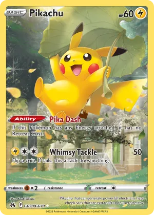 Pikachu Pokémon Crown Zenith Galarian Gallery #GG30 Holo
