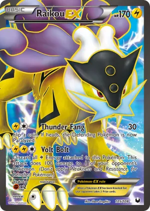 Raikou-EX Pokémon Dark Explorers #105 Holo